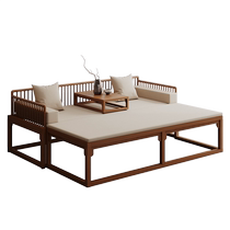 Modern vision new Chinese style Arhat bed solid wood log imperial concubine bed living room small apartment sofa home B&B bed