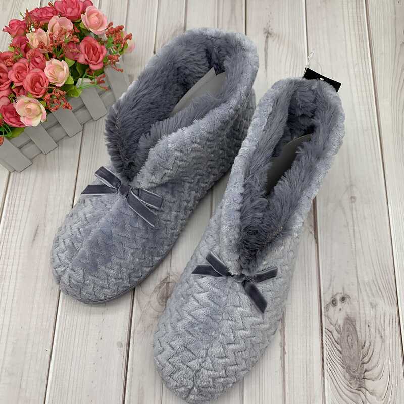 Foreign Trade Surplus Women's Indoor Home Boots with Soft Soles and Closed Heels, Cotton Slippers