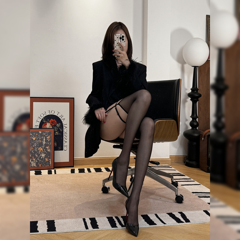Perry'S! Color-Blocked Lace-Up Black Stockings, Sexy Stockings with Side Leg Rings, Over-The-Knee 3D Garter Stockings