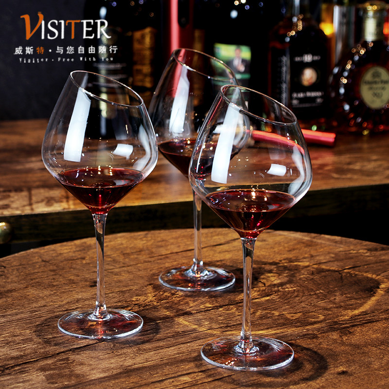 Oblique wine glass set home creative crystal glass Burgundy goblet European luxury large