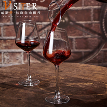 European-style red wine set home 6 crystal goblet 2 Glass Decanter wine upside down cup holder