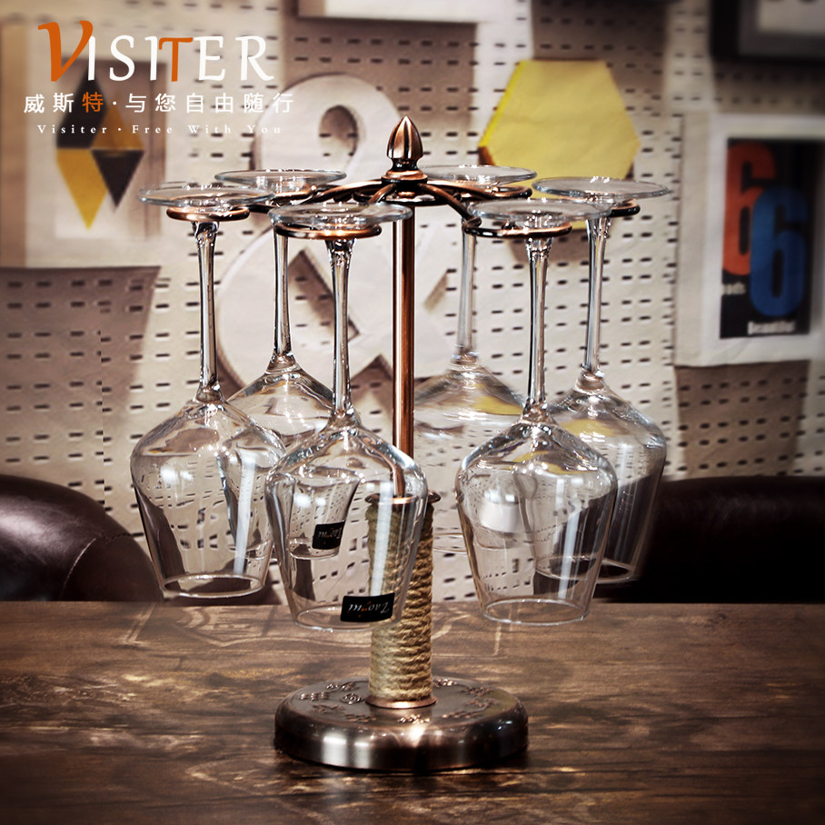 High-footed red wine glass holder upside down household simple 6 Nordic retro high-footed glass holder personality creative wine holder
