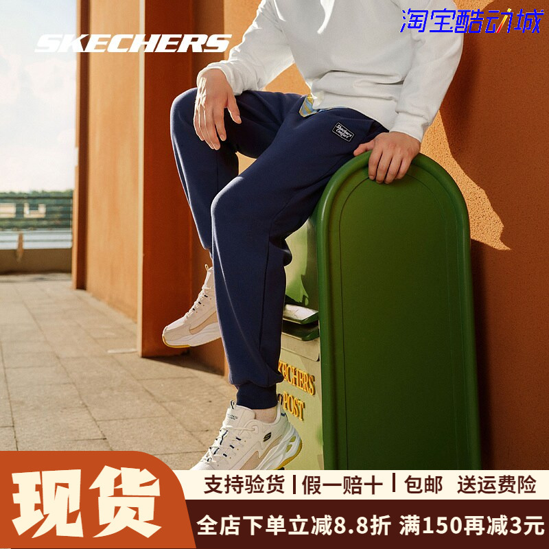 Skechers Casual Sports Pants Spring New Men's Outdoor Jogging Fleece-Lined Warm and Temperature-Locking Durable L323M086