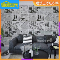 Balconies vintage black and white newspaper Art small tiles 300x300mm Nordic kitchen bathroom tiles floor tiles