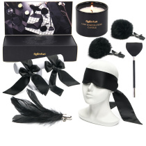 Smen products female sex eye mask passion set handcuffs bracelet low temperature candle milk clip feather whip