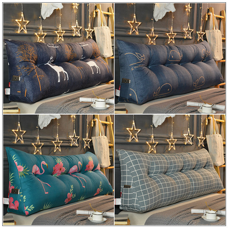 Bedside cushions Triangle double sofa Large backrest cushions Soft bag tatami beds Long rest on pillows with pillow waist pillows