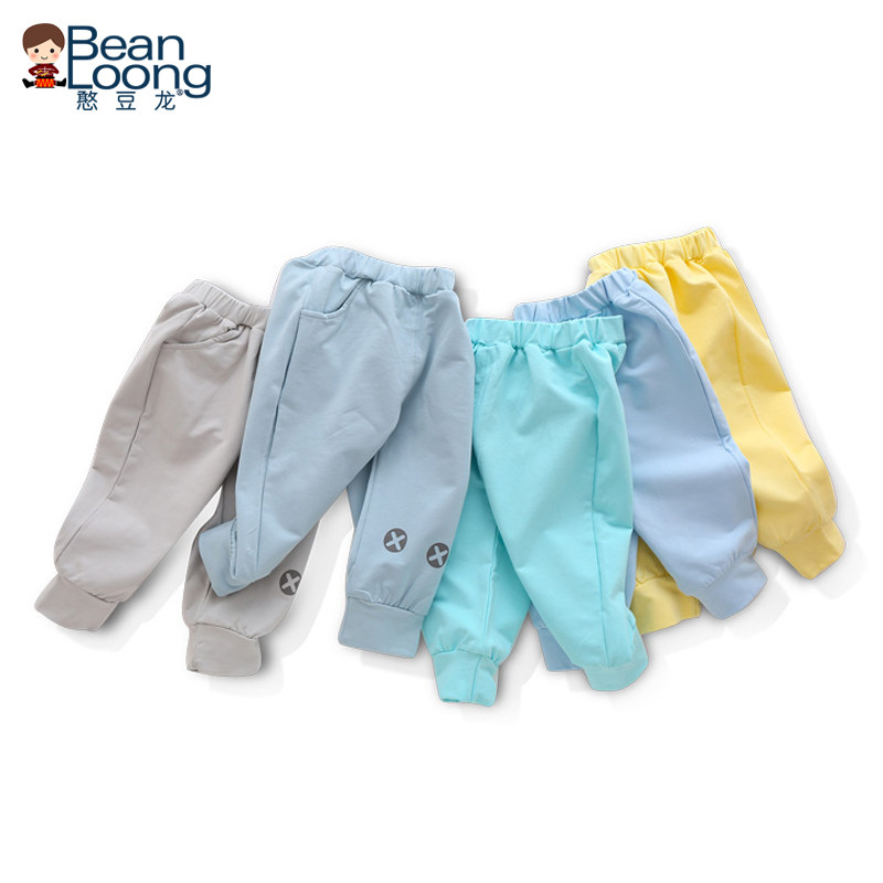 Bean dragon baby spring and autumn outer wear mid-waist sports pants baby go out casual pants men and women baby inner pants