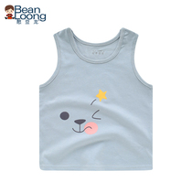 Bean dragon baby vest summer cotton base thin belly waistband shoulder summer wear baby sleeveless horse clip