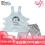 Kidney Beans Dragon Baby Summer Cotton quai quần short tay ngắn Set trẻ em mùa hè vai mở khóa thời trang trẻ em - Phù hợp với trẻ em áo bóng đá trẻ em