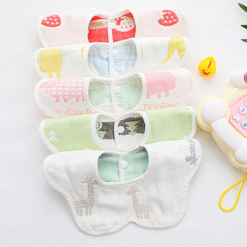 Newborn Baby Boy Containment Pocket Baby Spat Towel 360 Degrees Rotation Pure Cotton Yarn Cloth For Dinner Bib Anti-Vomit Milk Towel