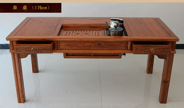 Đồ nội thất cổ Kung Fu bàn ghế gỗ rắn kết hợp bàn trà Trung Quốc elm bàn trà bàn trà tấm trà bàn - Bộ đồ nội thất sofa gỗ