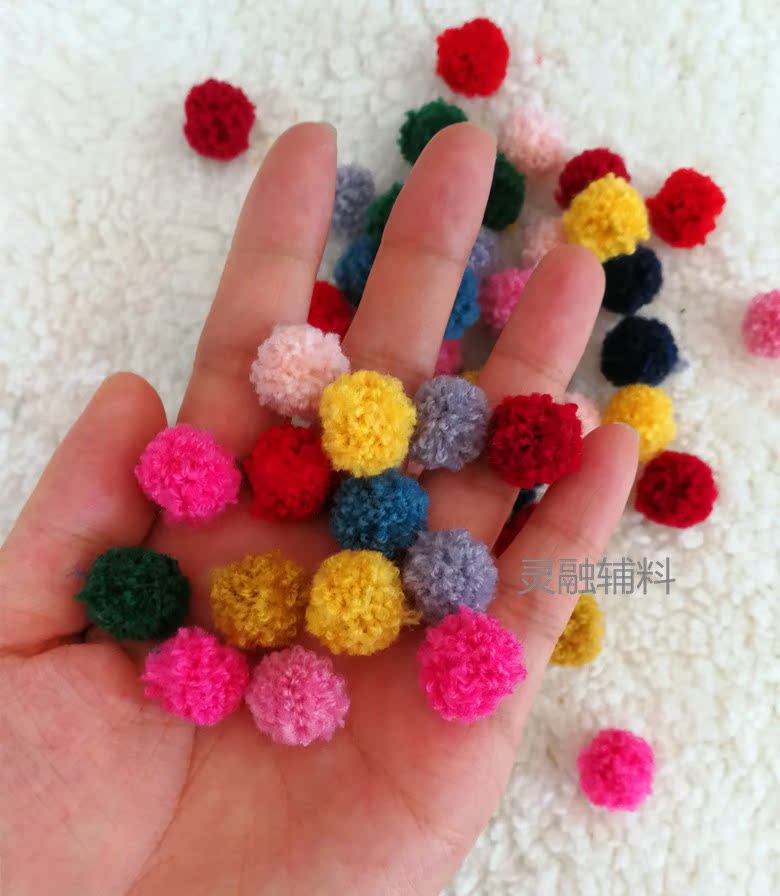 Curly hair ball diy accessories decorative color hair ball pendant Plush ball 15mm