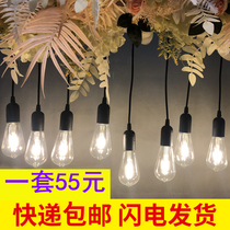 Wedding props Edison chandelier landscaping lights wedding ceiling decoration window layout tungsten string lights hanging string lights