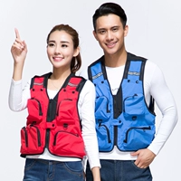 Mùa hè mỏng phần lưới vest leo núi bông giản dị nhiều túi chức năng chụp ảnh nam câu cá vest vest áo giả vest nam