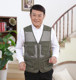 Middle-aged and elderly men's summer thin mesh daddy vest casual multi-pocket photography fishing vest vest