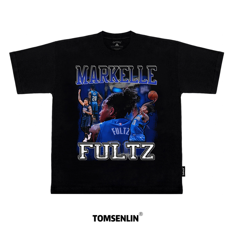 Tomsenlin Puzzle Series Mark Fultz Magic Retro Portrait Kangli Printed Short-Sleeved Shirt