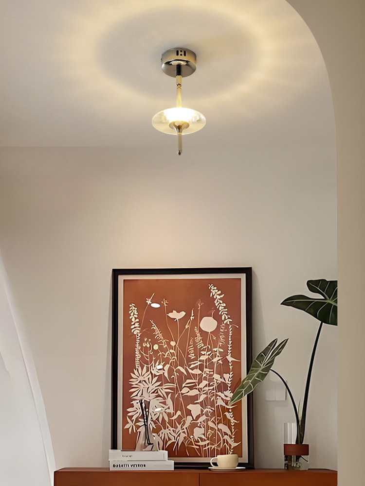 Star French Bauhaus Aisle Light, Entrance Ceiling Light, Japanese-Style Corridor Balcony Cloakroom Crystal Light