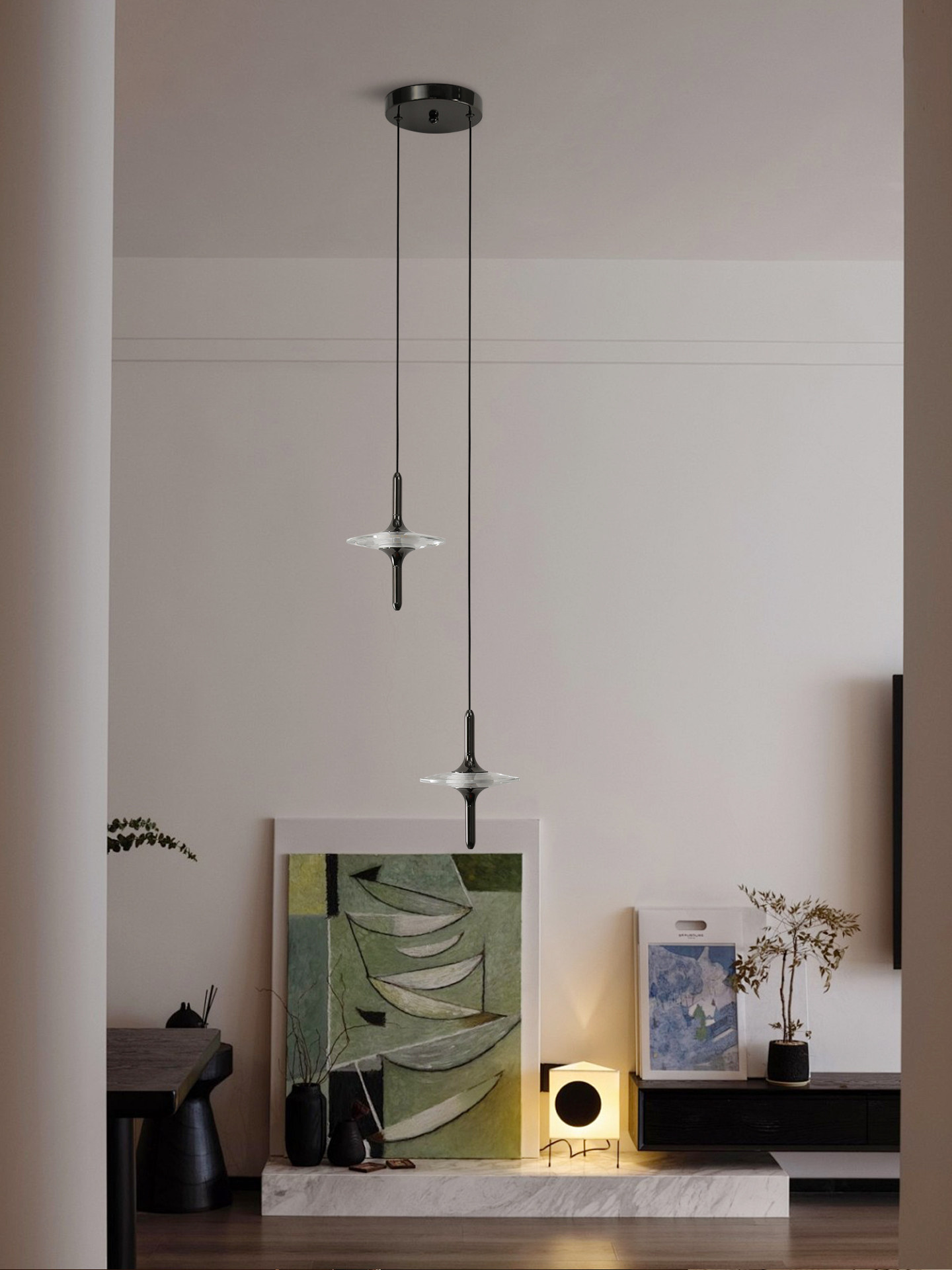 2026 New Bedside Small Chandelier Crystal Light Luxury High-End Eye Protection Bedroom Room Entrance Bar Counter Pendant Lighting