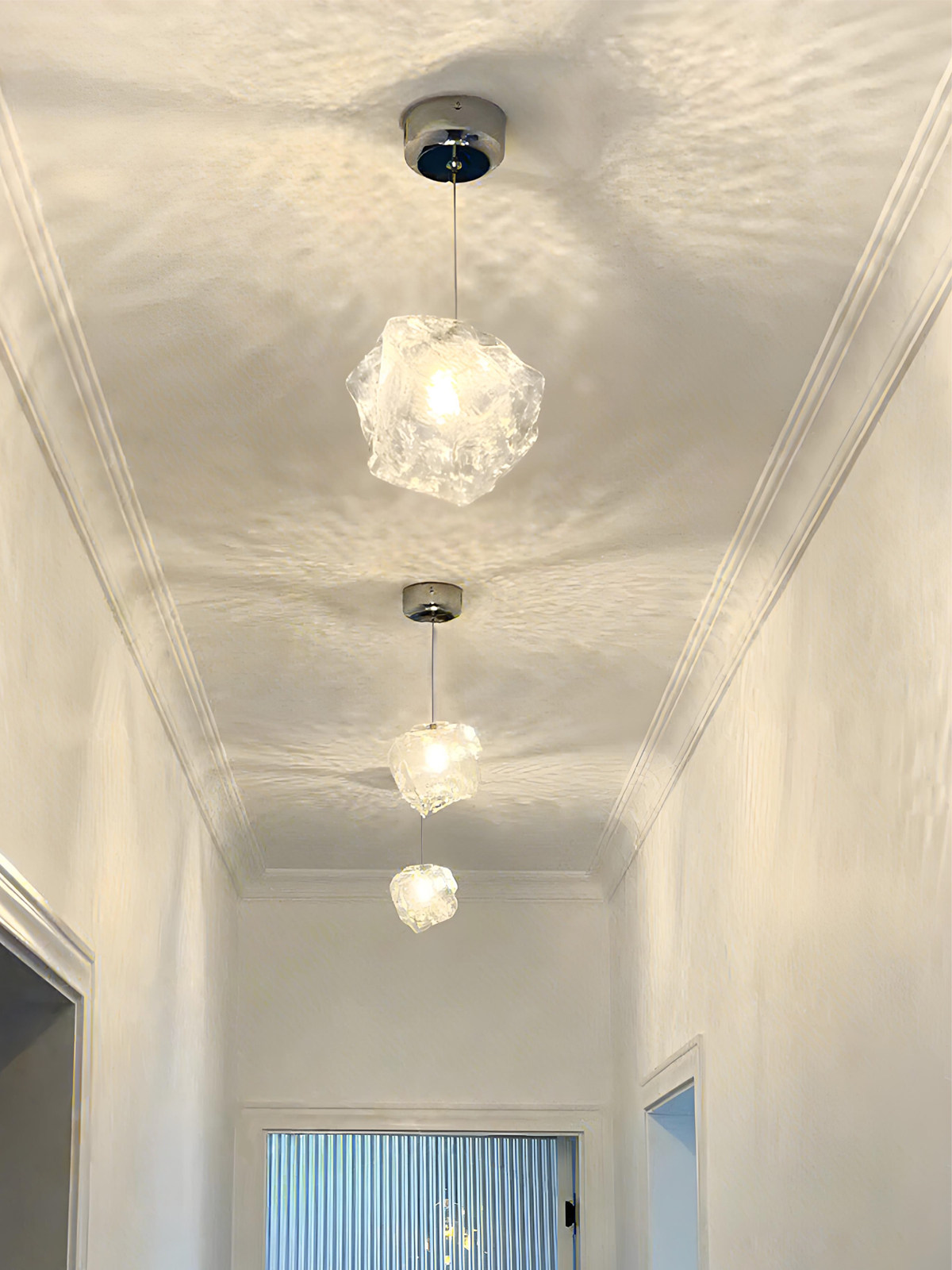 Simple Modern Internet-Famous Hallway Corridor Light Ice Cube Stone Pendant Light Creative Light Balcony Entrance Light Entryway Glass Light