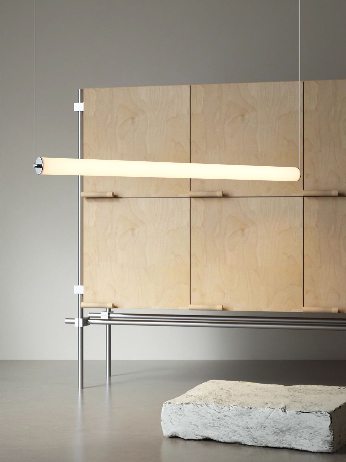 Italian Minimalist High-End Restaurant Chandelier, Modern Minimalist Dining Table, Industrial Style Long Linear Office Island Table