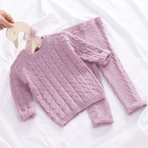 Baby sweater suit August male baby sweater pullover Girls base autumn and winter clothing 0-1 years old infant line clothing