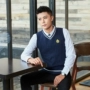 2018 áo không tay mới vest nam áo len sinh viên mùa thu và mùa đông dệt kim vest Anh phong cách gió đại học vest áo khoác cardigan học sinh