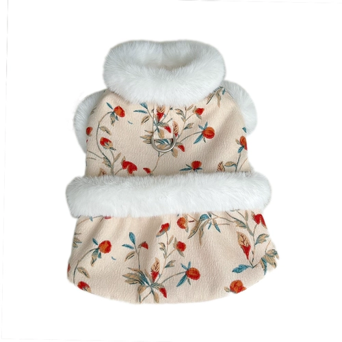 Демисезонная утепленная юбка, жилет, осенний сезон, цветочный принт