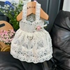 Five Little White Bears Original Pet Clothes Spring and Summer New Lace Princess Dress Dog Cat Wedding Dress Skirt
