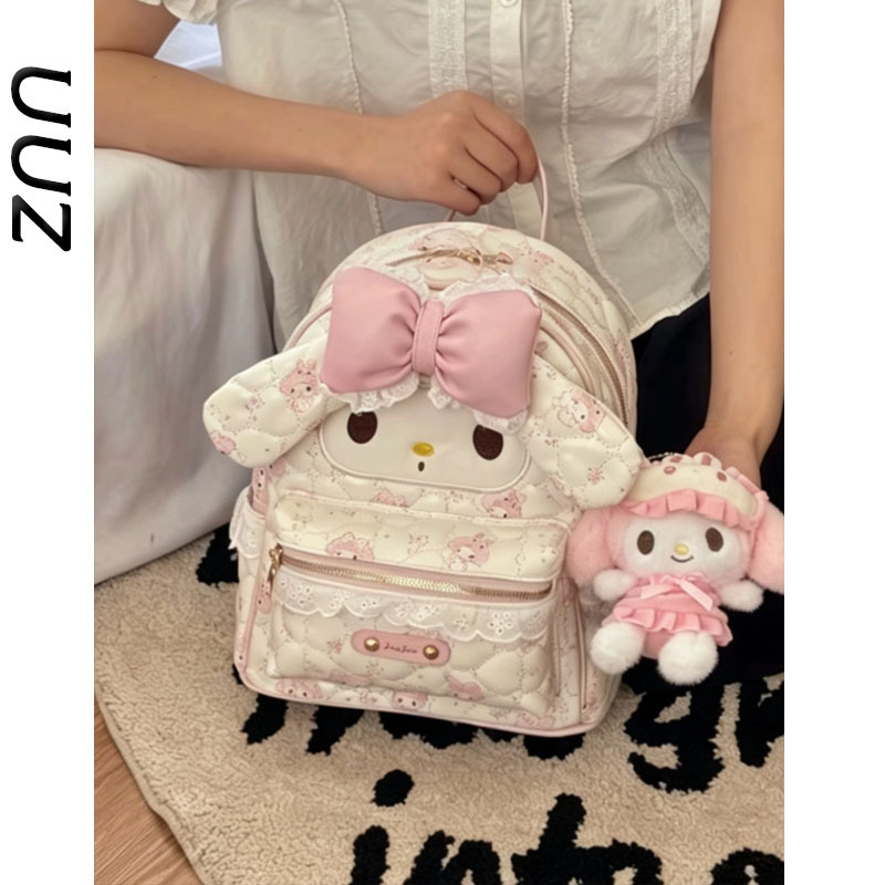 High-Appearance Pink Bowknot Rabbit Backpack for Women, Floral Girly Style Travel Backpack, Large Capacity Student School Bag High-Appearance Pink Bowknot Rabbit Backpack for Women, Floral Girly Style Travel Backpack, Large Capacity Student School Bag