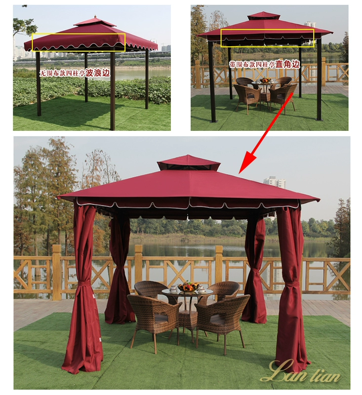 Bầu trời xanh ngoài trời mái hiên quảng cáo lều tán trang trại bốn cột gazebo hoạt động triển lãm tài khoản lớn Bành in chữ - Lều / mái hiên / phụ kiện lều