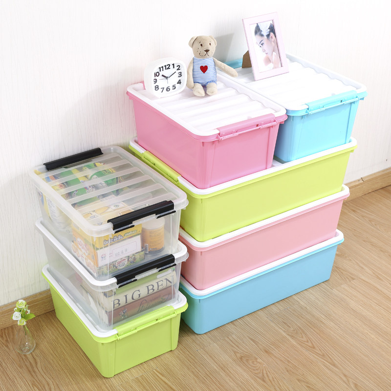 Covered plastic bed bottom storage box Clothes clothing storage and finishing box Under the bed storage box Zcx9kEn6iD