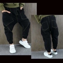 Children's clothing boys jeans 2021 spring and autumn 2021 new large children's foreign style pants children's loose pants tide