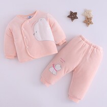 Baby cotton-padded winter thick warm suit 0-3-6 months old baby cotton-padded jacket newborn cotton-padded clothes