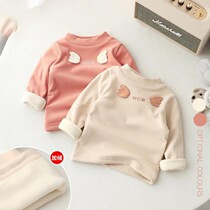 Baby winter clothing bottoming shirt plus velvet padded baby autumn clothing female treasure bottoming clothing autumn clothing children's winter clothing foreign style