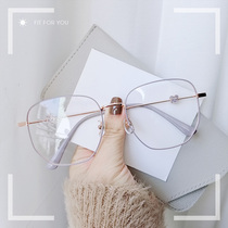 ins Wind myopia glasses women can be equipped with super light violent bear round face Korean version of tide plain face anti fog eye frame