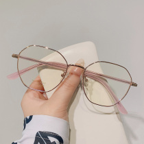 Little red book with myopia mirror female metal box with degree can be equipped with frame big frame plain ins Net red glasses