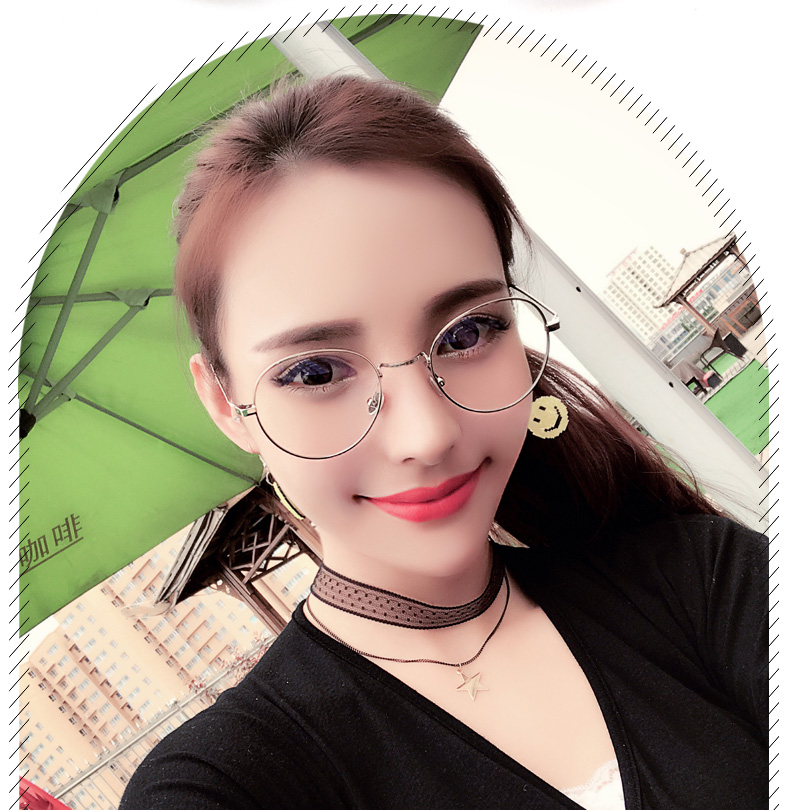 Kính chống bức xạ ánh sáng màu xanh nữ khung tròn cận thị nam không kính độ kim loại kính khung gương phẳng gọng kính đẹp