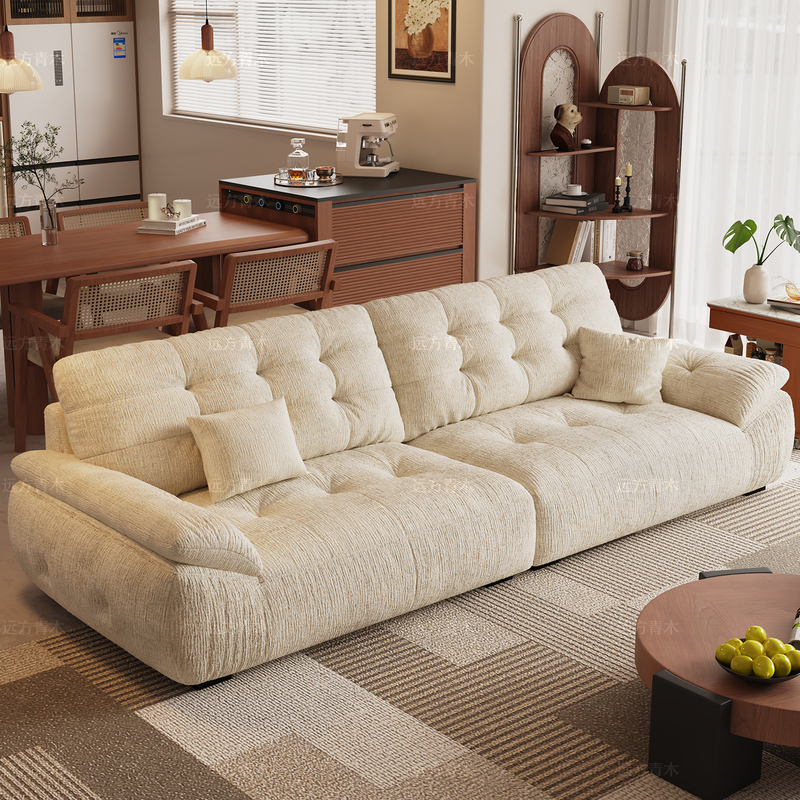 French-Style Cream Chenille Cloud Hug Bear Sofa for Living Room, Apartment, Guesthouse, Small Apartment, Straight-Row Sailboat Sofa French-Style Cream Chenille Cloud Hug Bear Sofa for Living Room, Apartment, Guesthouse, Small Apartment, Straight-Row Sailboat Sofa