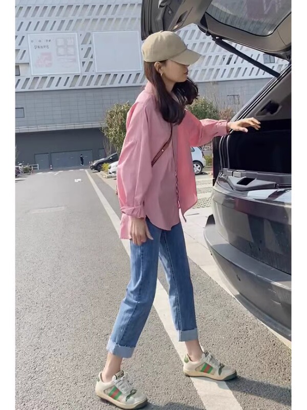 Early Autumn New Women's Clothing Set for Petite Figures, Playful and Mature Style, Shirt + Jeans Two-Piece Set