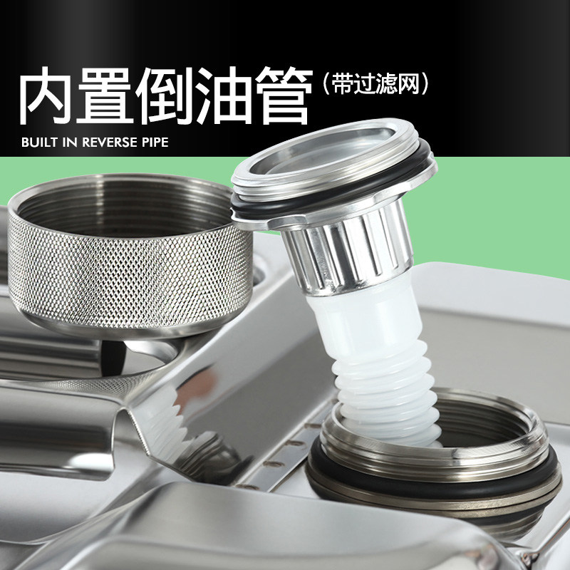 Thickened 304 Stainless Steel Oil Barrel Gasoline Barrel 30 Liters 20 Liters 10L Diesel Pot Refueling Barrel Car Spare Fuel Tank