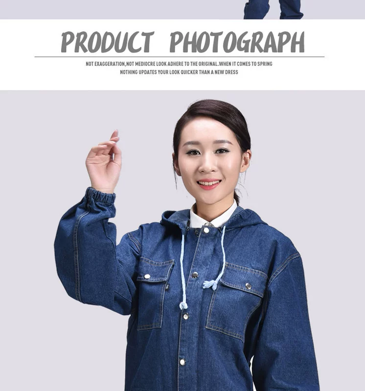 Lingbi cotton denim overalls chống bụi quần áo nam sửa chữa tự động hàn bảo hiểm lao động coverall dịch vụ sửa chữa máy mặc