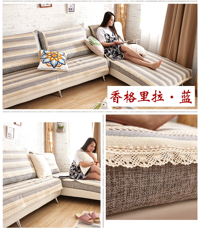 Đệm mùa hè ở Nam Cực đơn giản hiện đại vải cotton bọc sofa kết hợp đệm ghế sofa chống trượt đệm - Ghế đệm / đệm Sofa