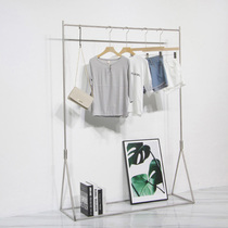 Clothing store display rack Modern simple floor-mounted clothes rack Womens store stainless steel combination display rack