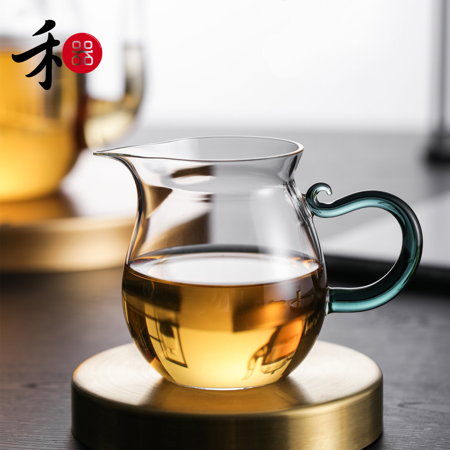 He ware handmade glass fair cup crystal color rhyme tea sea tea ware high-grade heat-resistant glass kung fu tea set