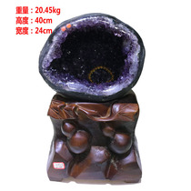 Natural Amethyst cave Dinosaur egg money bag Crystal cave Cornucopia Amethyst cave degaussing ornaments