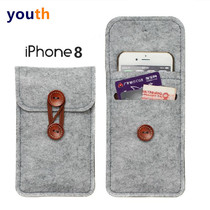 Applicable to iPhone11 mobile phone case Apple 8plus mobile phone bag cover felt women mobile phone bag wallet bag anti-drop