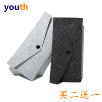 Wool Felt Pen Bag Simple Pure Color Pencil Case Korean Multifunctional Large Capacity Male and Female Stationery Storage Bag Wallet