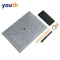 Korean style office supplies creative file set large capacity cute felt portable snap button file a4 information bag