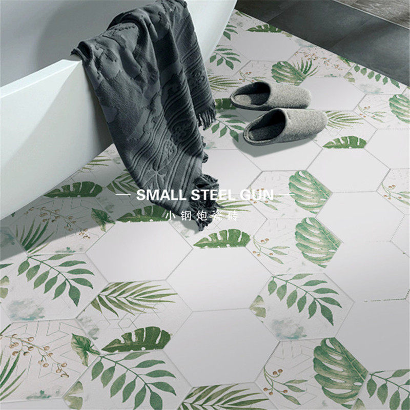 Nordic Confectionery Glazed Plant Hexagonal Brick Kitchen Bathroom Wall Brick Make-up Room Floor Tiles Art Hexagon Tiles
