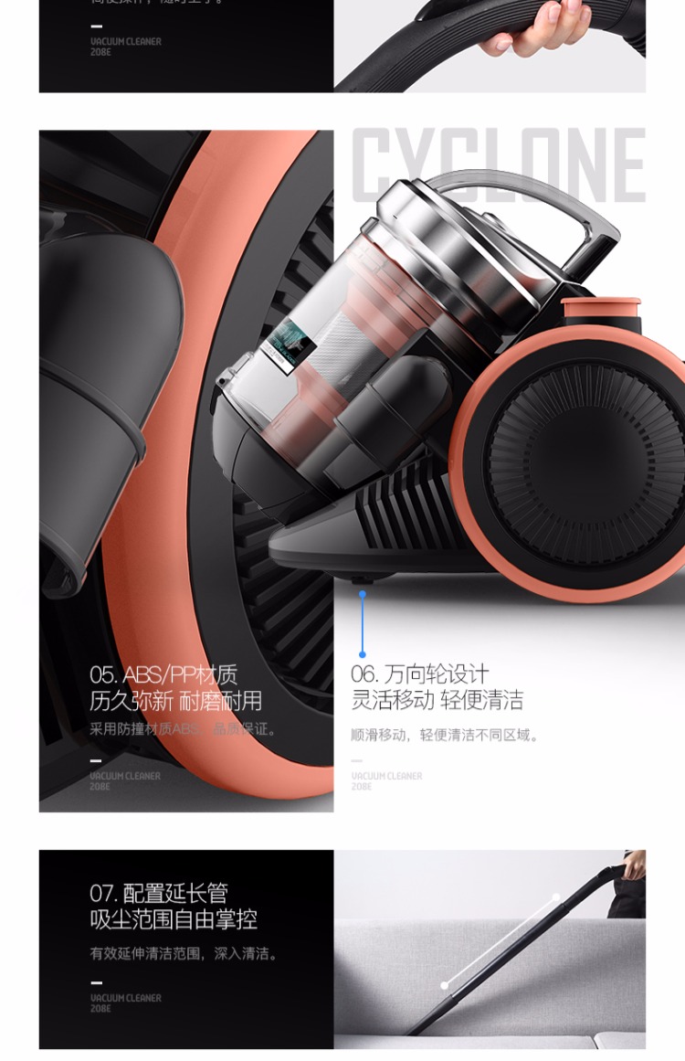 robot hút bụi center Delma ngang máy hút bụi gia đình nhỏ cầm tay nhỏ im lặng mạnh mẽ khử mùi thảm công suất cao - Máy hút bụi robot dj35